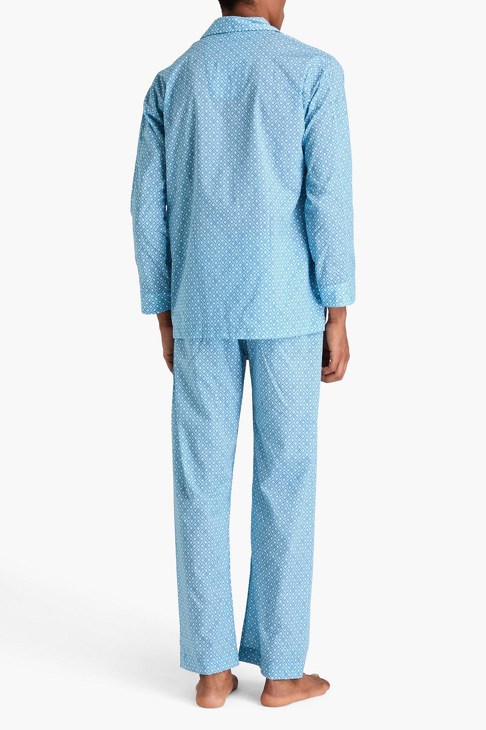  Derek Rose - Pyjama Aus Baumwolle Mit Print - Blau - Us 46 