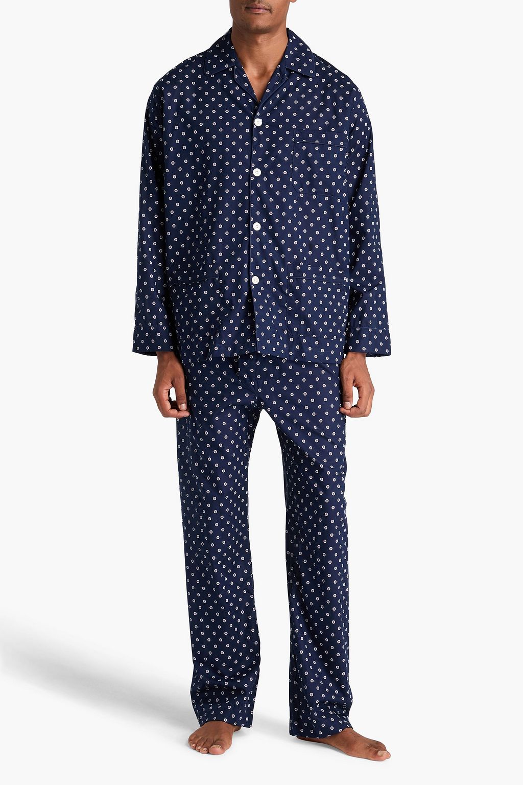 DEREK ROSE Printed cotton pajama set