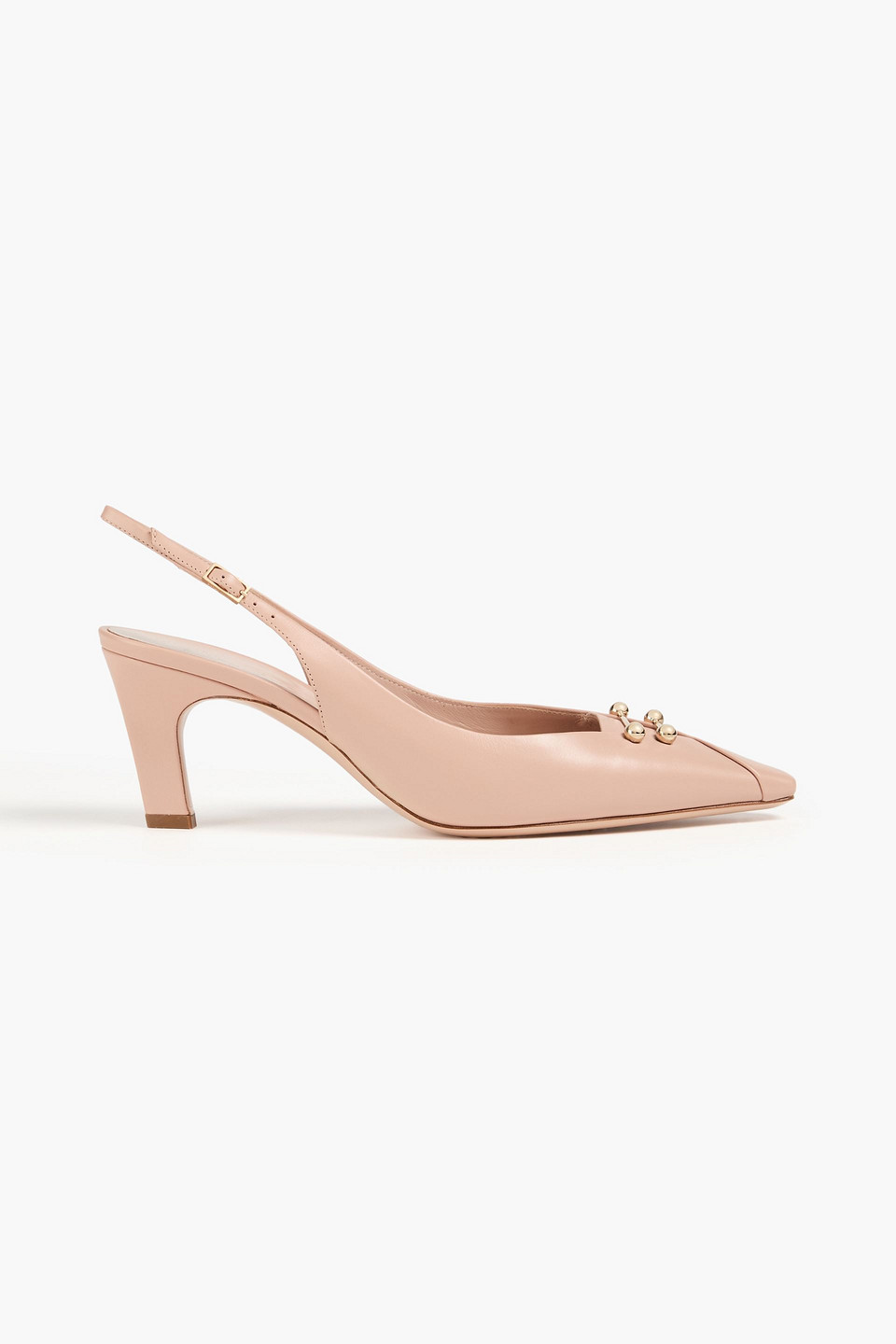 Giorgio Armani Embellished Leather Slingback Pumps In Neutral