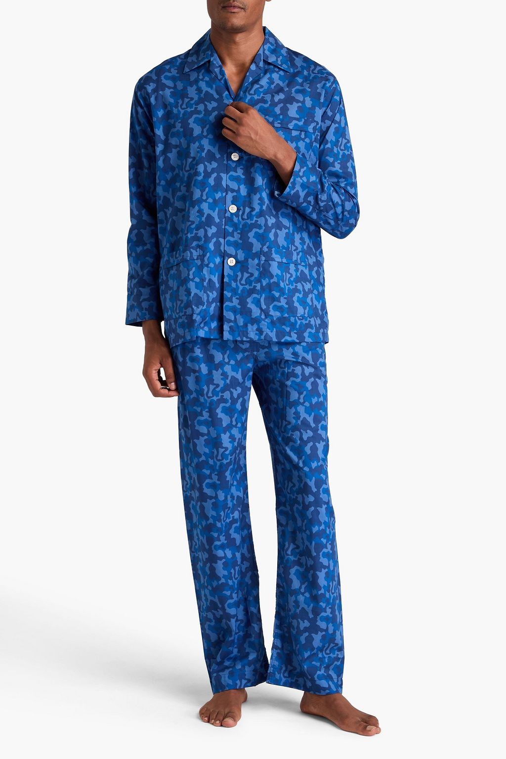 DEREK ROSE Camouflage-print cotton pajama set