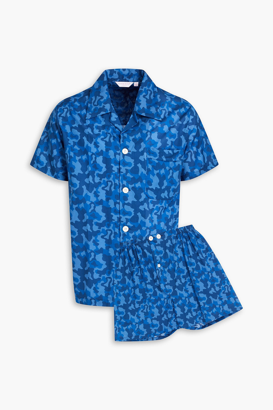 Camouflage-print cotton pajama set