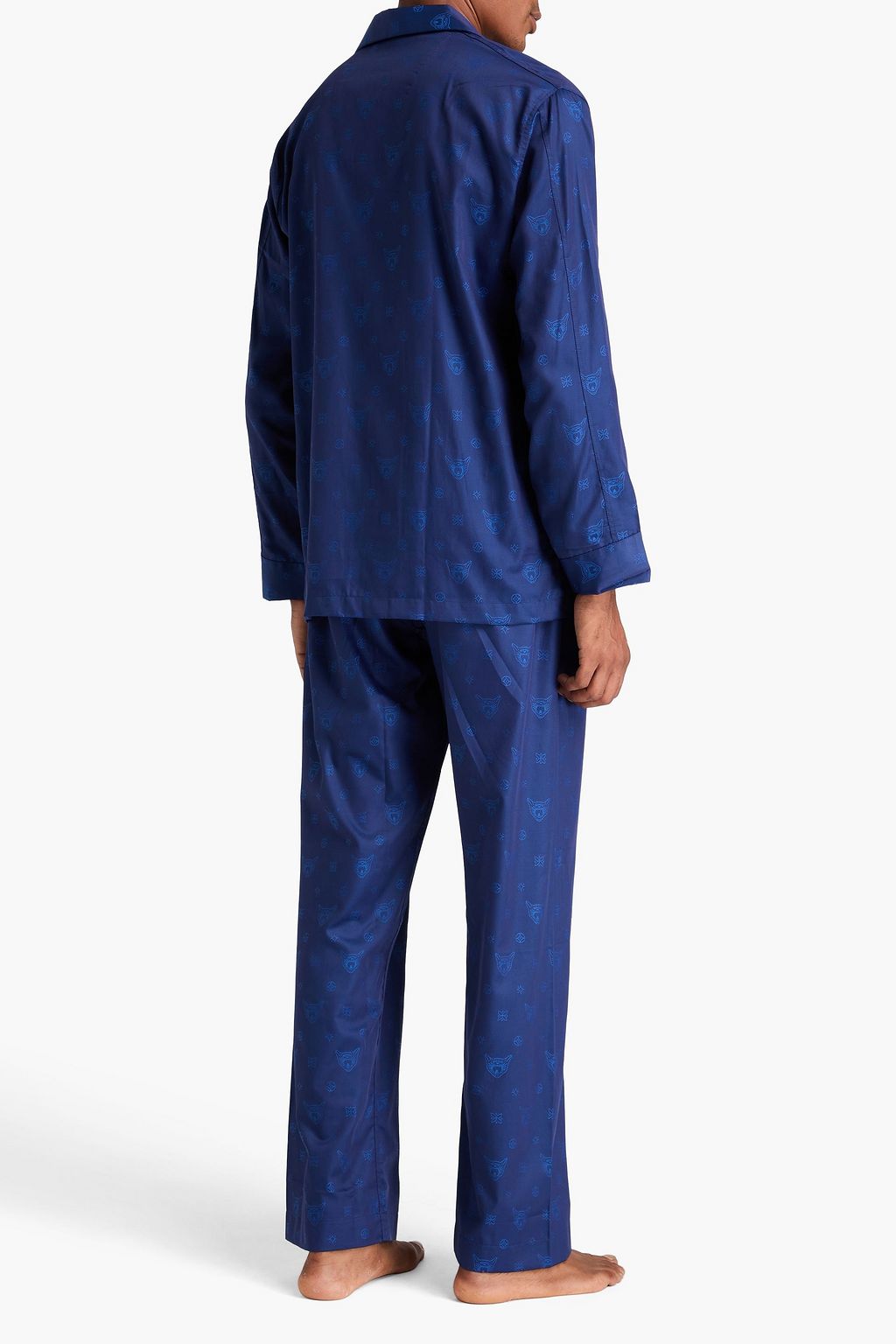 DEREK ROSE Cotton-jacquard pajama set
