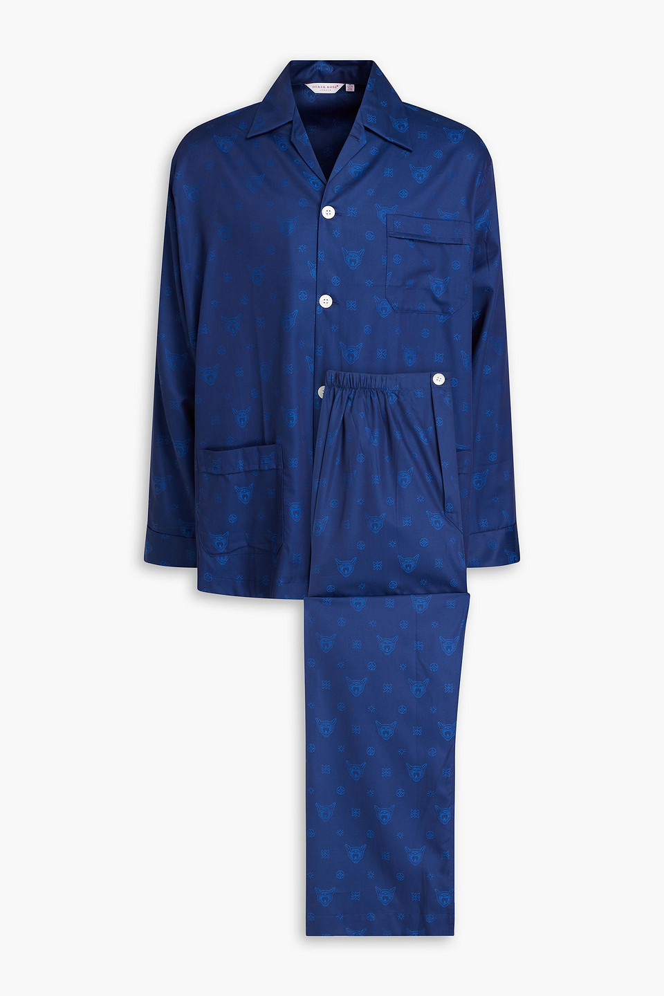 Cotton-jacquard pajama set