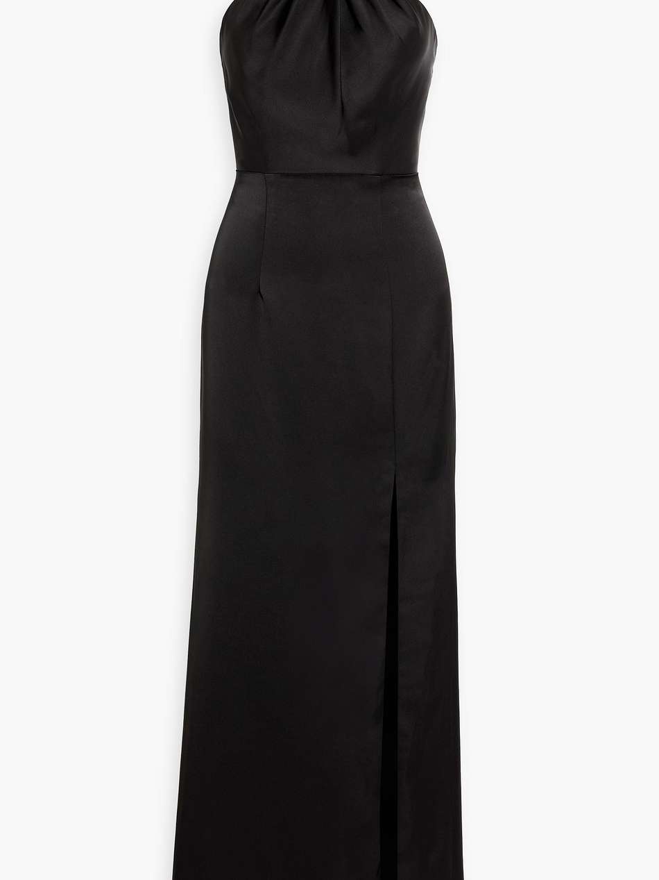 gemi knotted satin-crepe halterneck gown