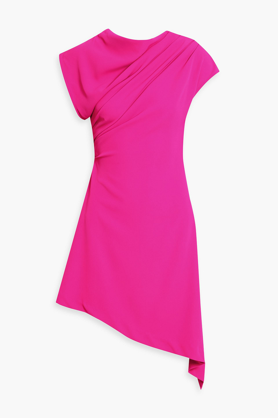 Asymmetric stretch-crepe dress