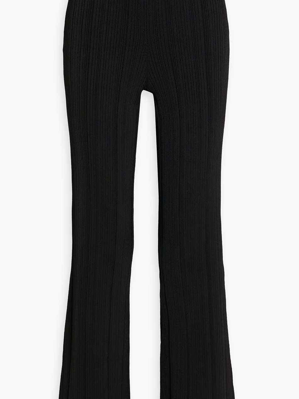 plissé stretch-jersey flared pants