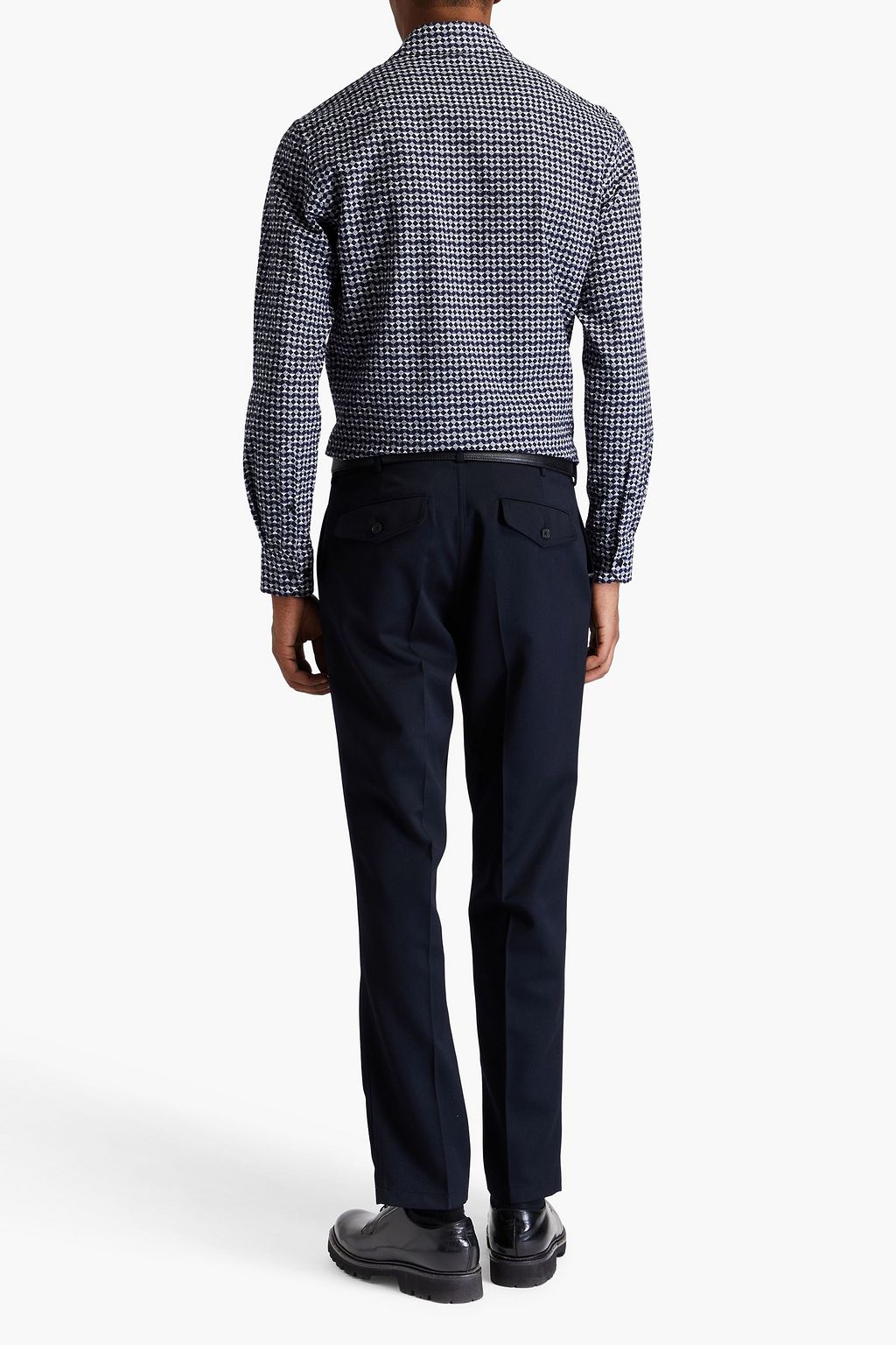 GIORGIO ARMANI Printed cotton-seersucker shirt