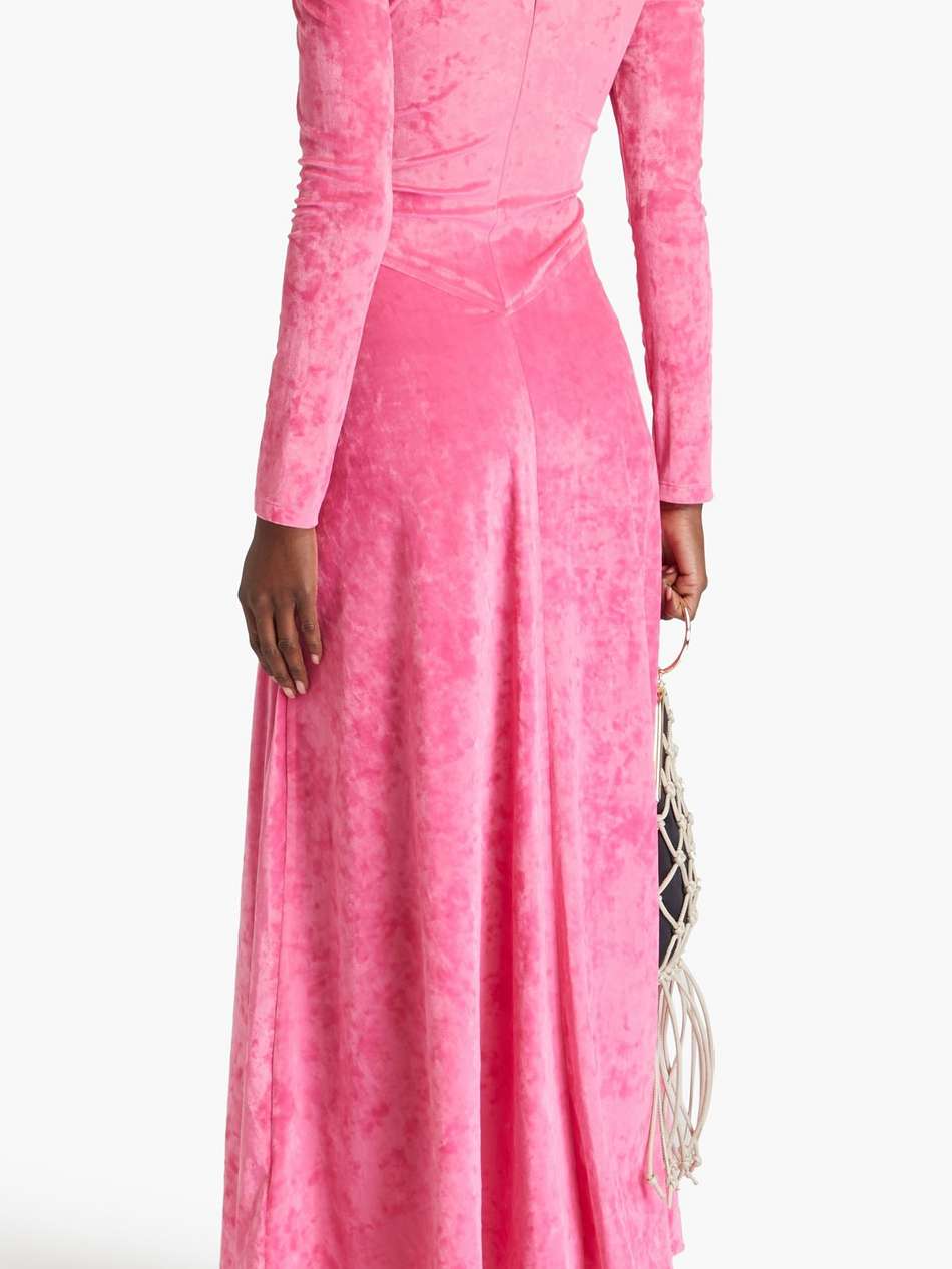 cutout stretch-velvet maxi dress