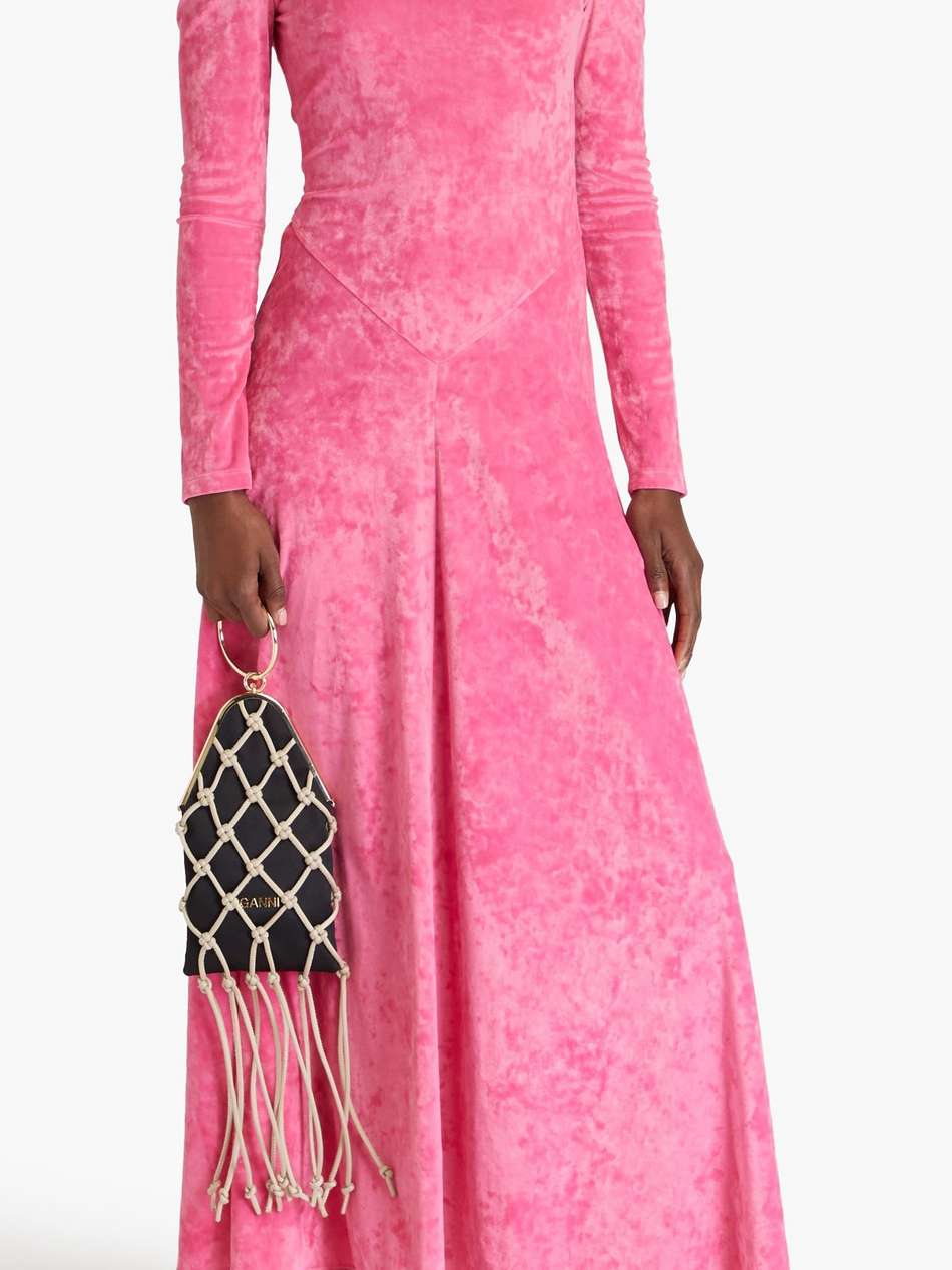cutout stretch-velvet maxi dress