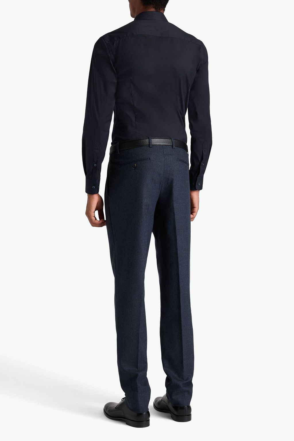 GIORGIO ARMANI Plissierte Hose aus Flanell aus einer Wollmischung