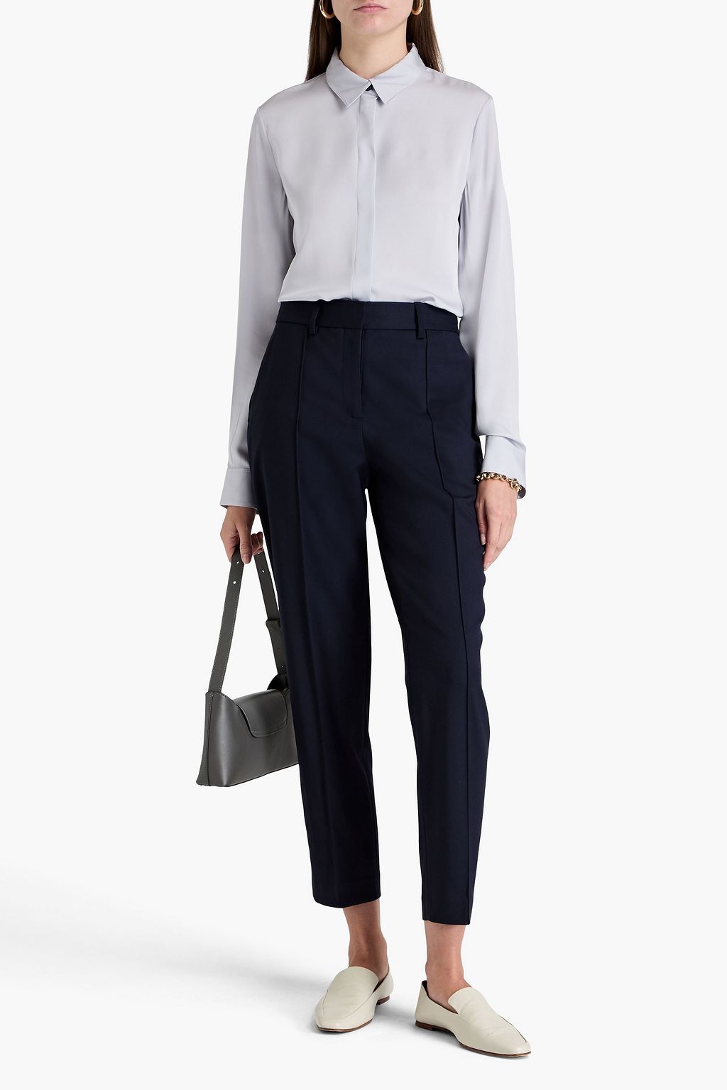 THEORY PROJECT Cropped jute and linen-blend twill tapered pants