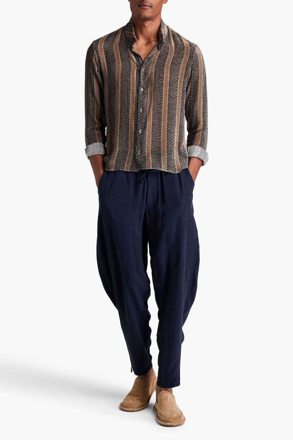 GIORGIO ARMANI Hose aus vorgewaschenem Cupro mit Tunnelzug