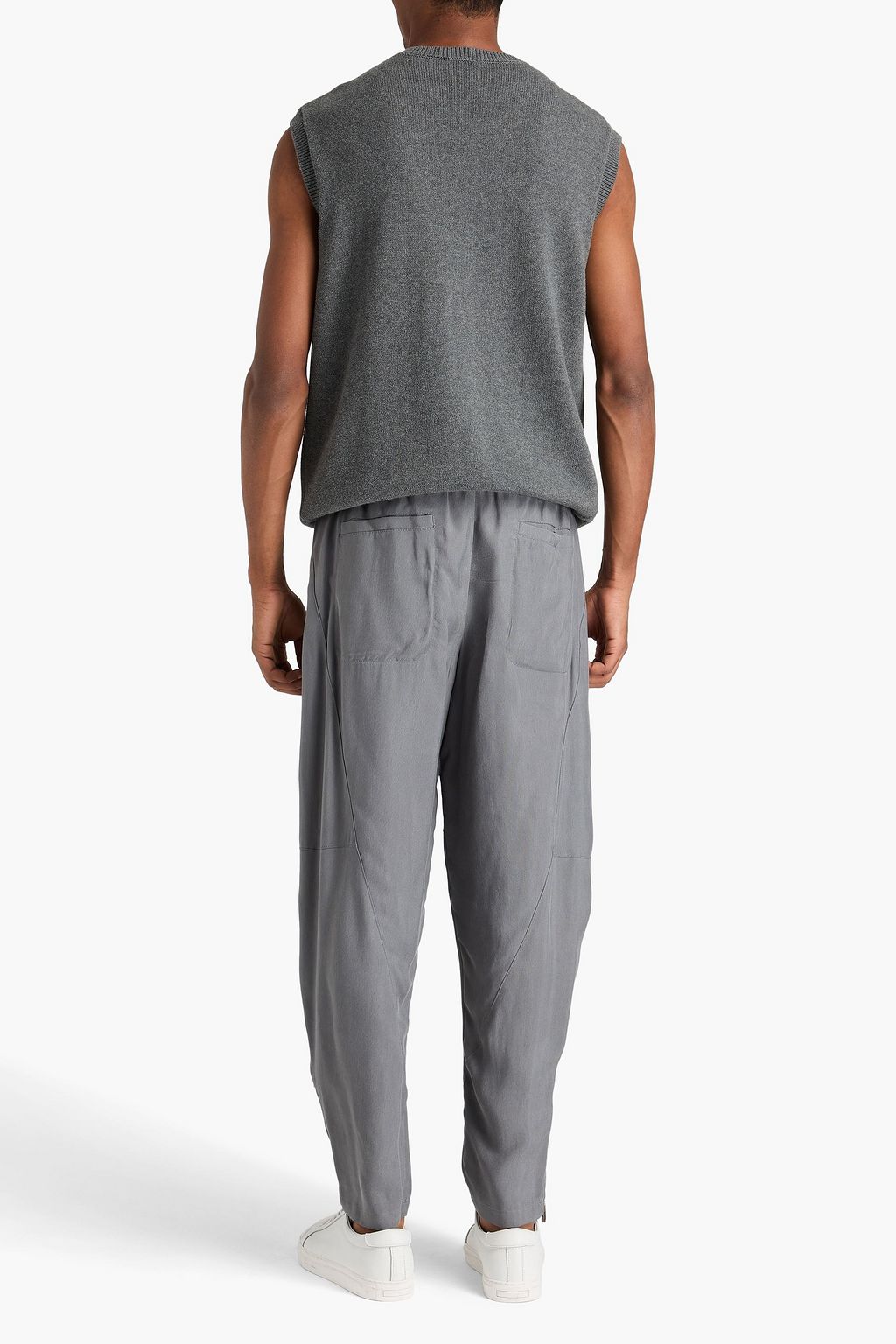 GIORGIO ARMANI Karottenhose aus vorgewaschenem Cupro mit Tunnelzug