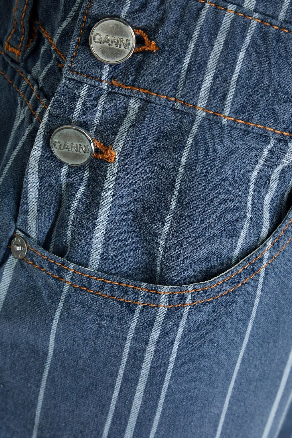 GANNI Striped denim overalls