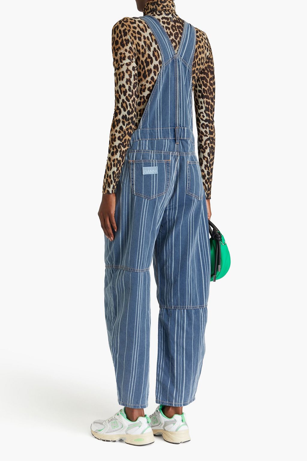 GANNI Striped denim overalls