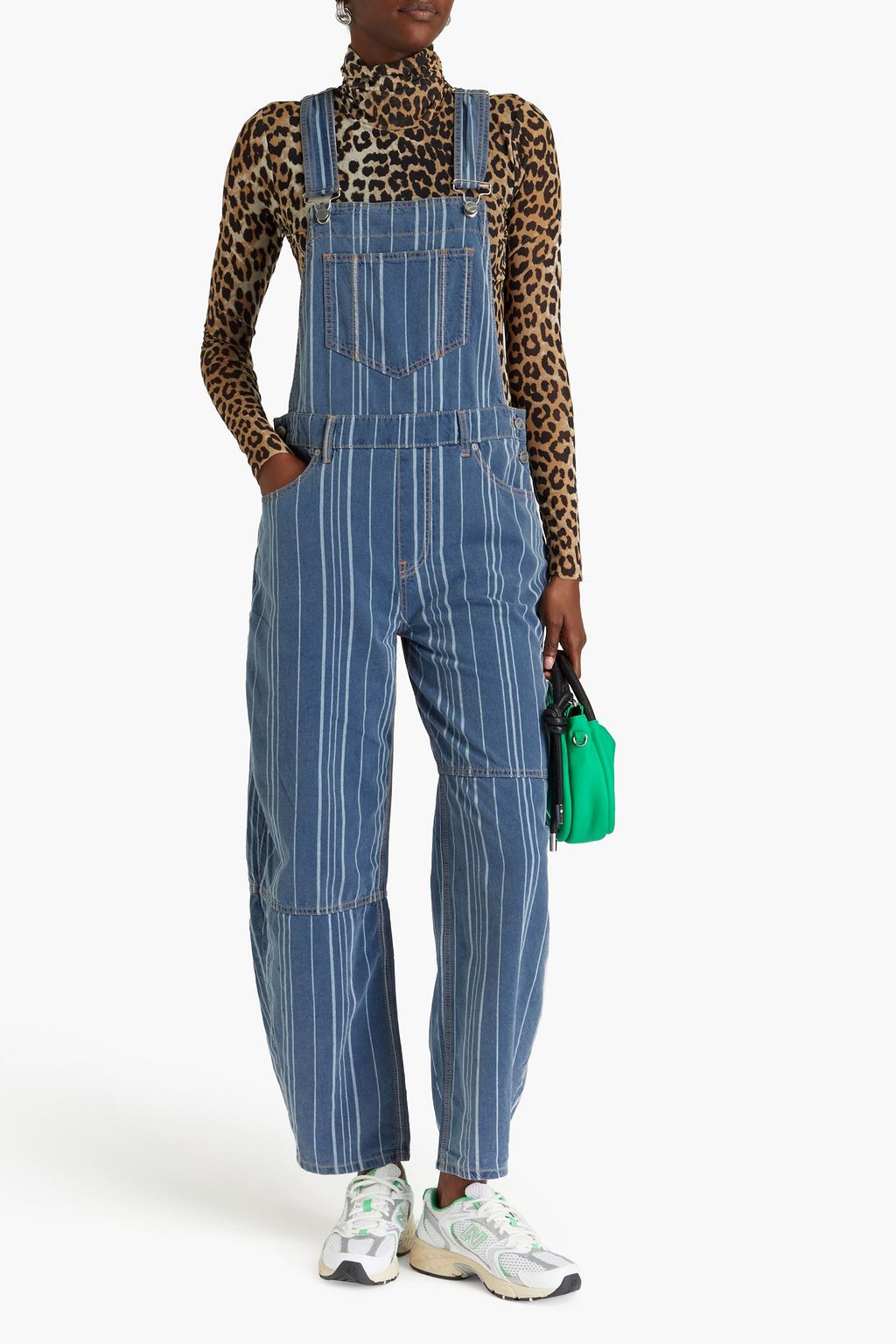 GANNI Striped denim overalls