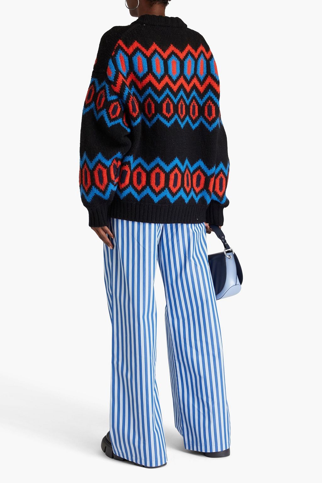 GANNI Jacquard-knit wool cardigan