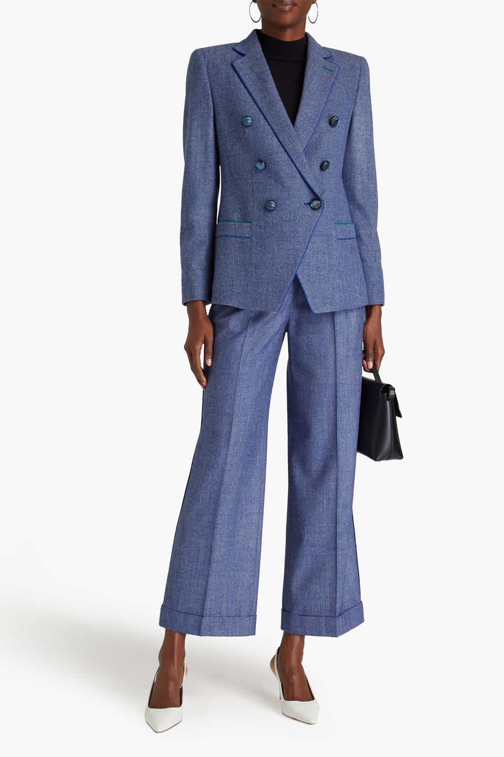 GIORGIO ARMANI Double-breasted wool-blend twill blazer