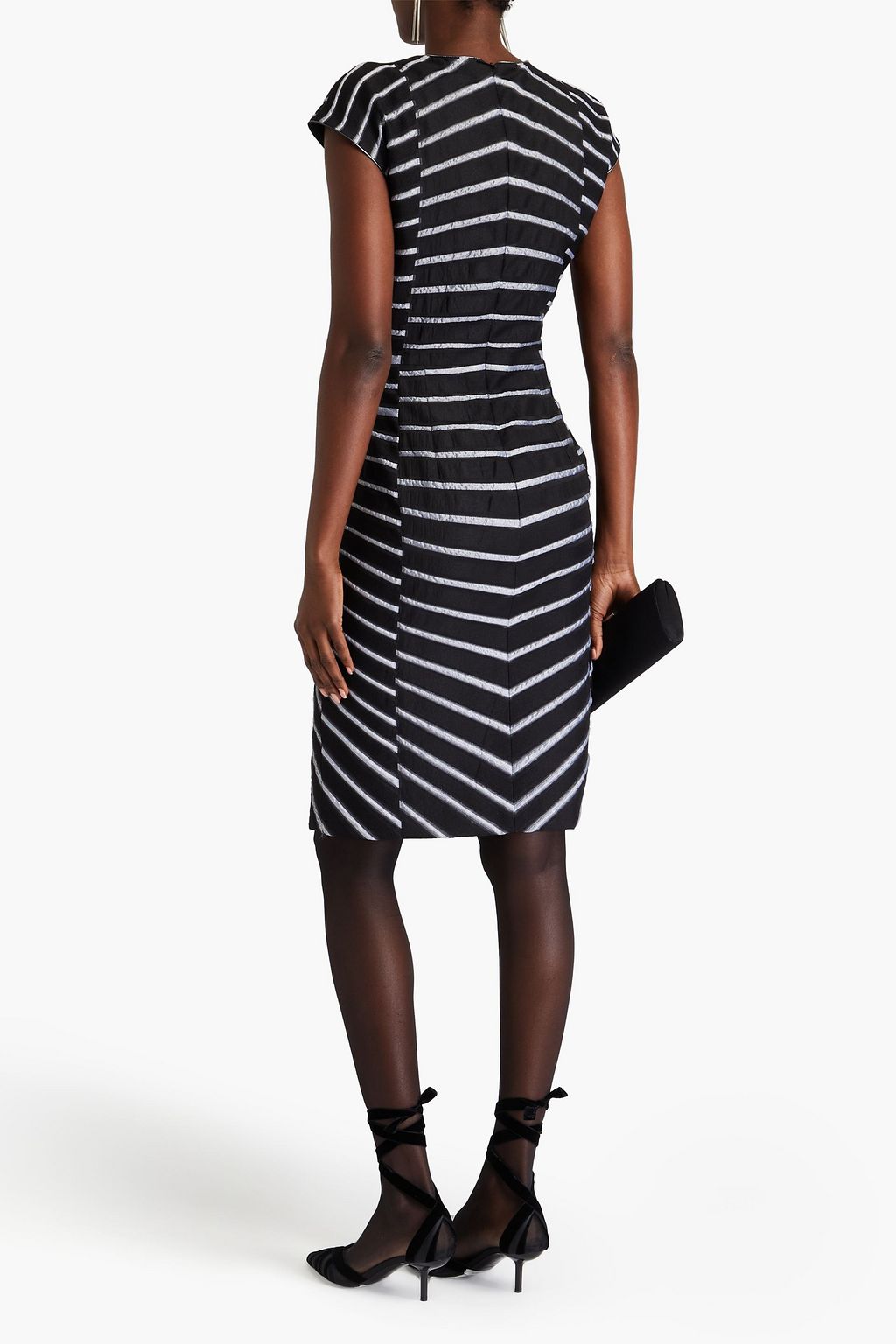 GIORGIO ARMANI Gestreiftes Kleid aus Metallic-Jacquard