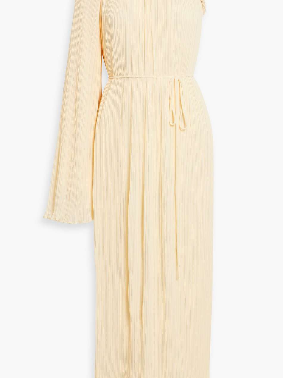 crio one-sleeve plissé-crepon maxi dress