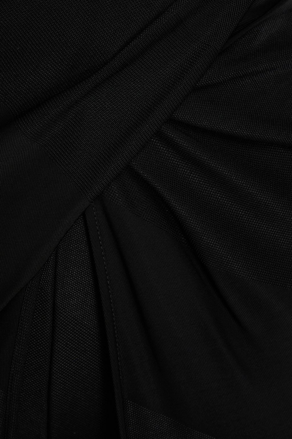 GIORGIO ARMANI 랩 스타일 스트라이프 새틴 저지 와이드 레그 팬츠