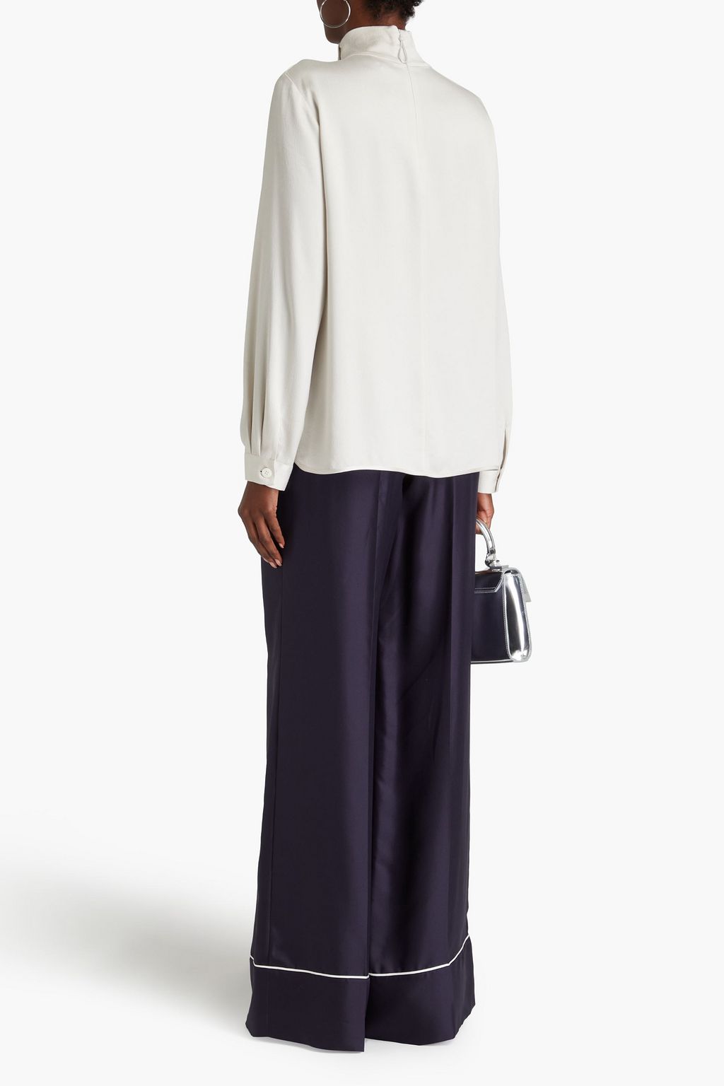 GIORGIO ARMANI Silk crepe de chine turtleneck top