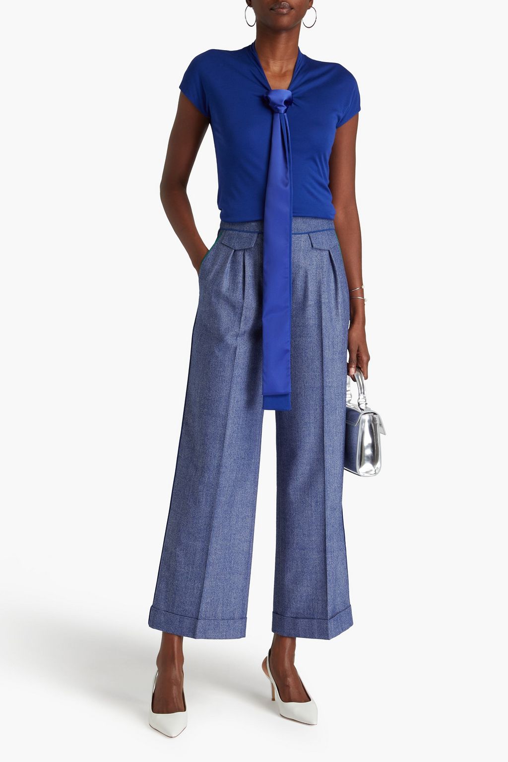 GIORGIO ARMANI Modal and silk-blend jersey top