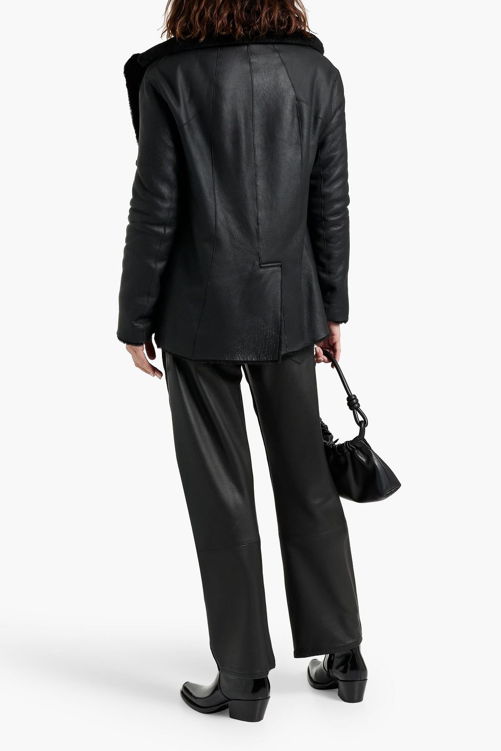 DOM GOOR Reversible double-breasted shearling coat