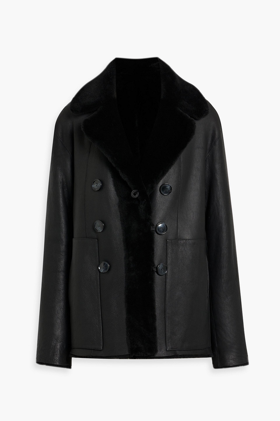 Dom Goor Reversible Double-breasted Shearling Coat In Black