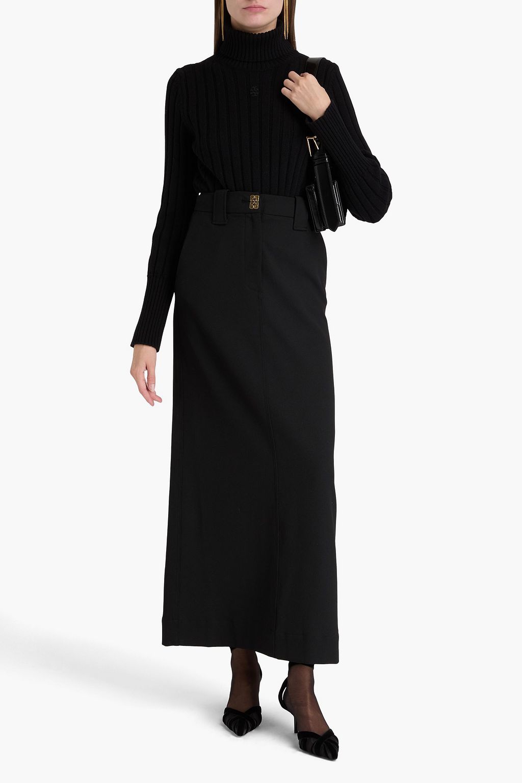 TORY BURCH 리브 캐시미어 터틀넥 스웨터