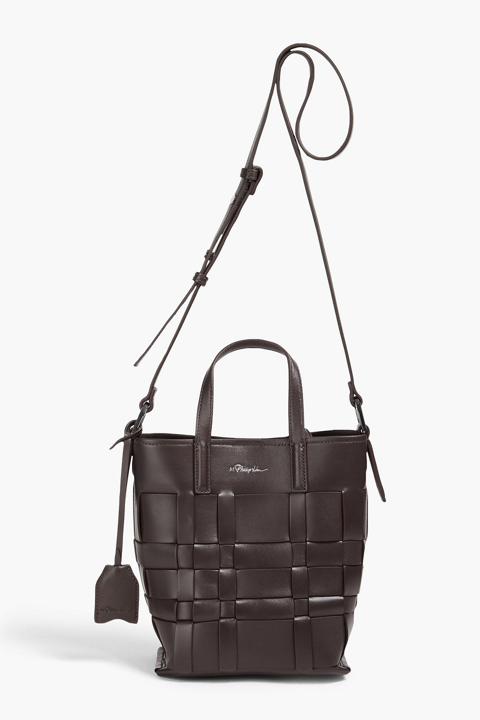 Odita woven leather bucket bag