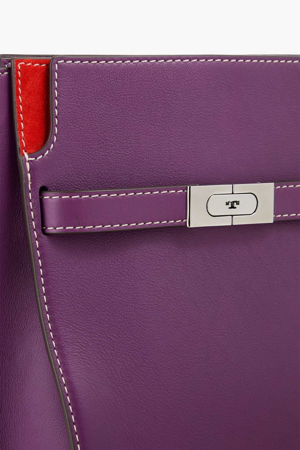 TORY BURCH 투톤 가죽 & 스웨이드 버킷 백