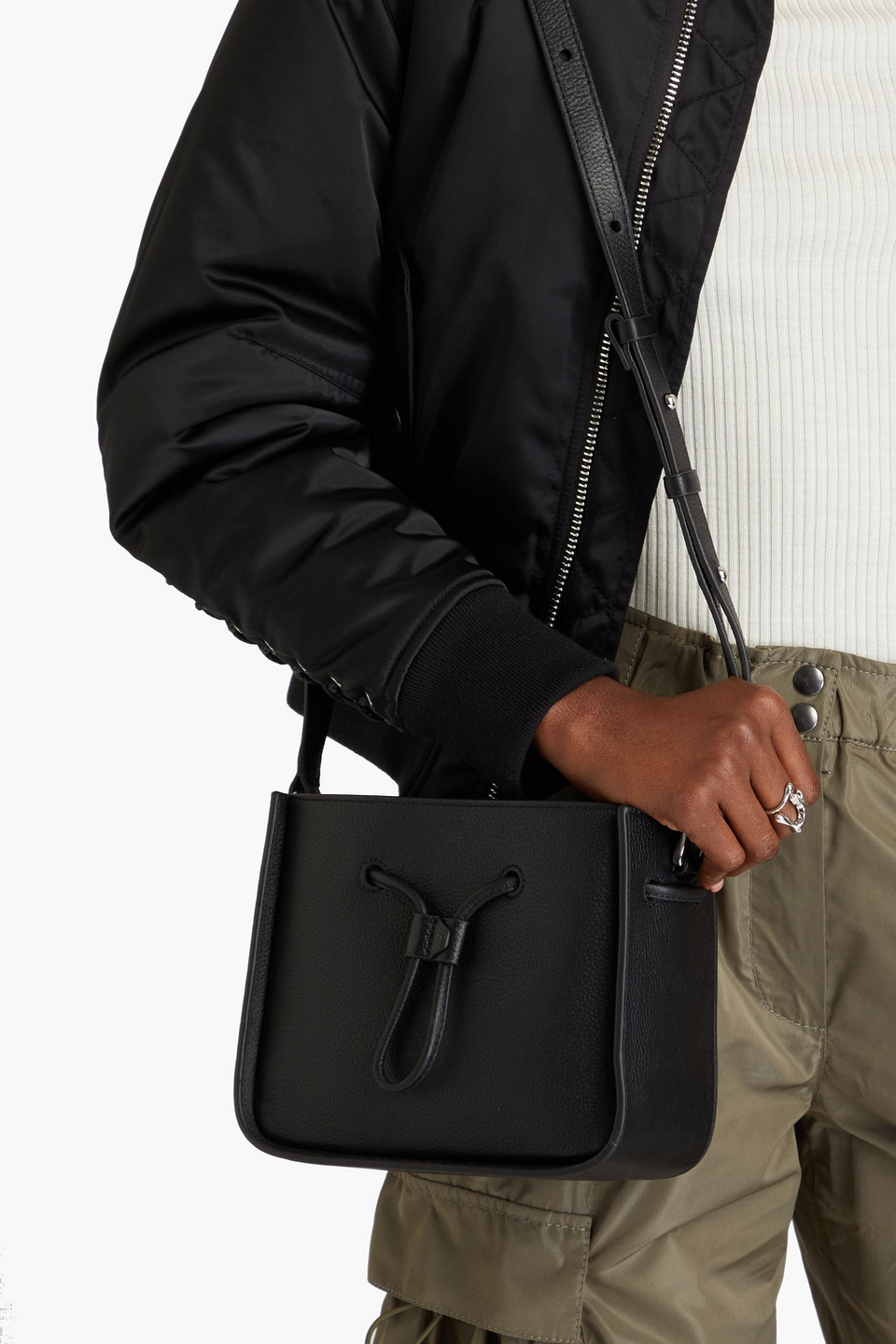 Shop 3.1 Phillip Lim Soliel Mini Pebbled-leather Cross-body Bag In Black