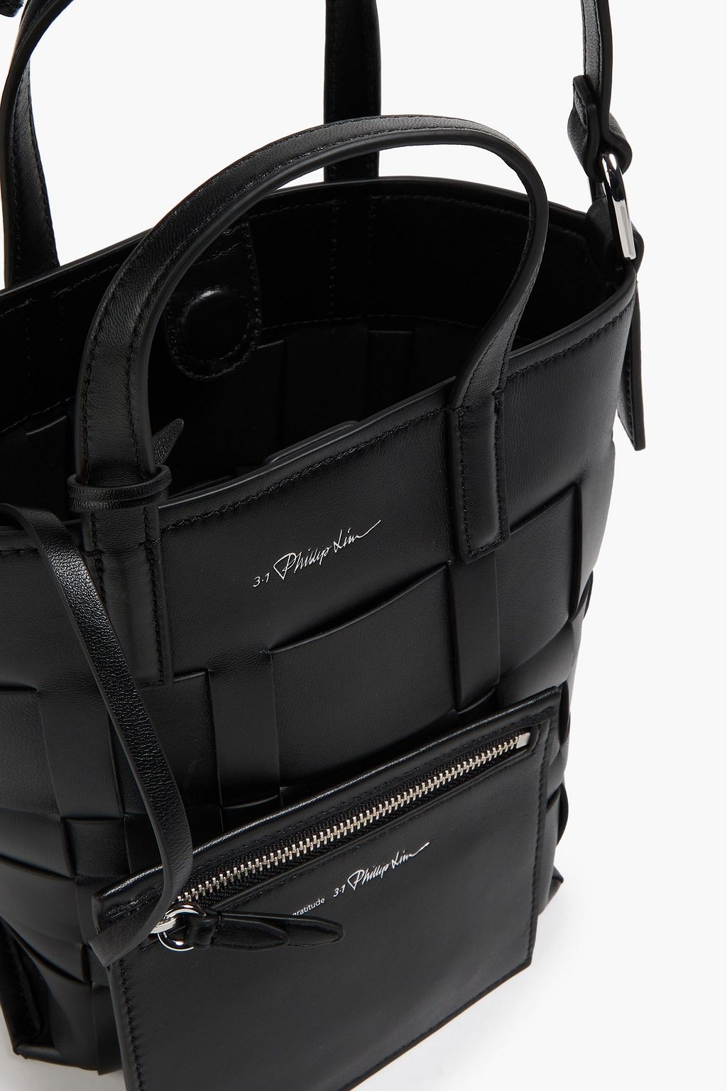 3.1 PHILLIP LIM حقيبة باكيت أوديتا من الجلد المحبوك