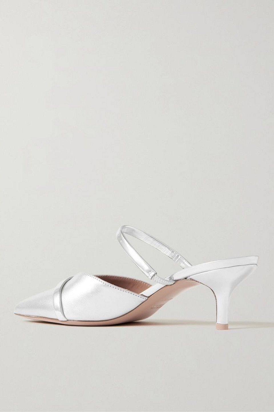 Shop Malone Souliers Frankie 45 Metallic Leather Mules In Silver