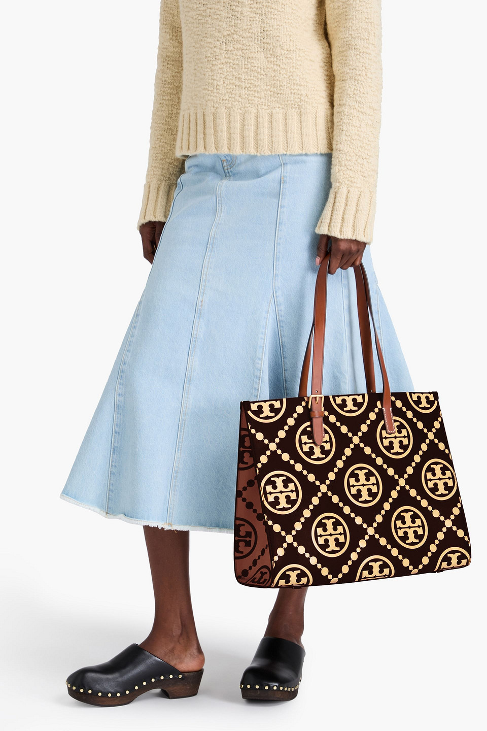 TORY BURCH TWO-TONE LEATHER TOTE