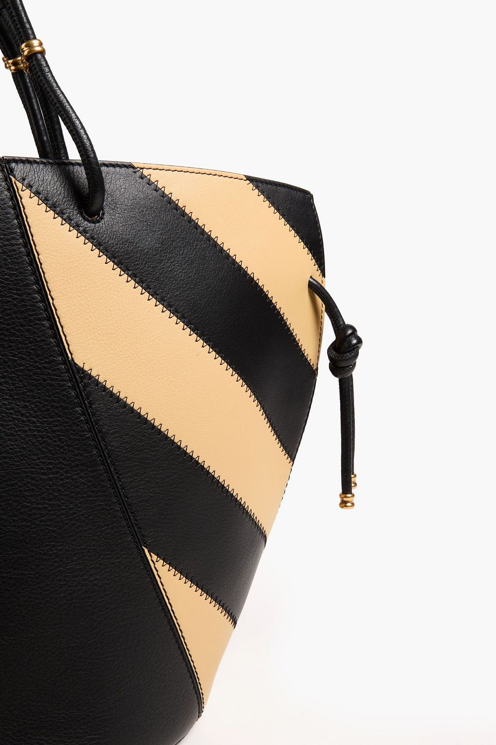 TORY BURCH Two-tone pebbled-leather tote