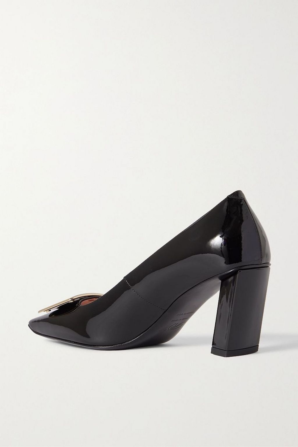 ROGER VIVIER حذاء بامب "بيل فيفييه" من الجلد اللامع مزود بإبزيم