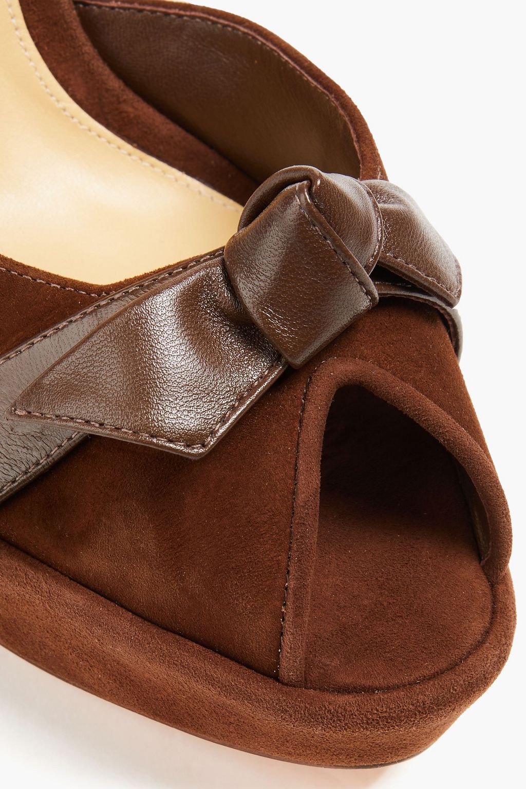 ALEXANDRE BIRMAN 매듭 디테일 가죽 & 스웨이드 플랫폼 샌들