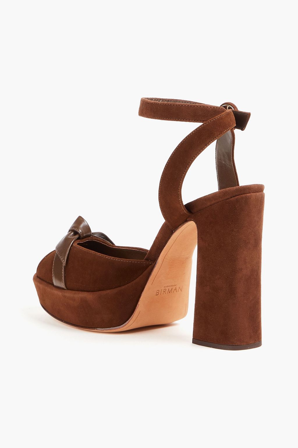 ALEXANDRE BIRMAN 매듭 디테일 가죽 & 스웨이드 플랫폼 샌들