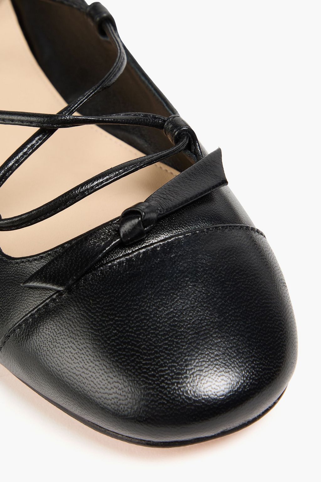 ALEXANDRE BIRMAN 레이스업 가죽 발레리나 플랫