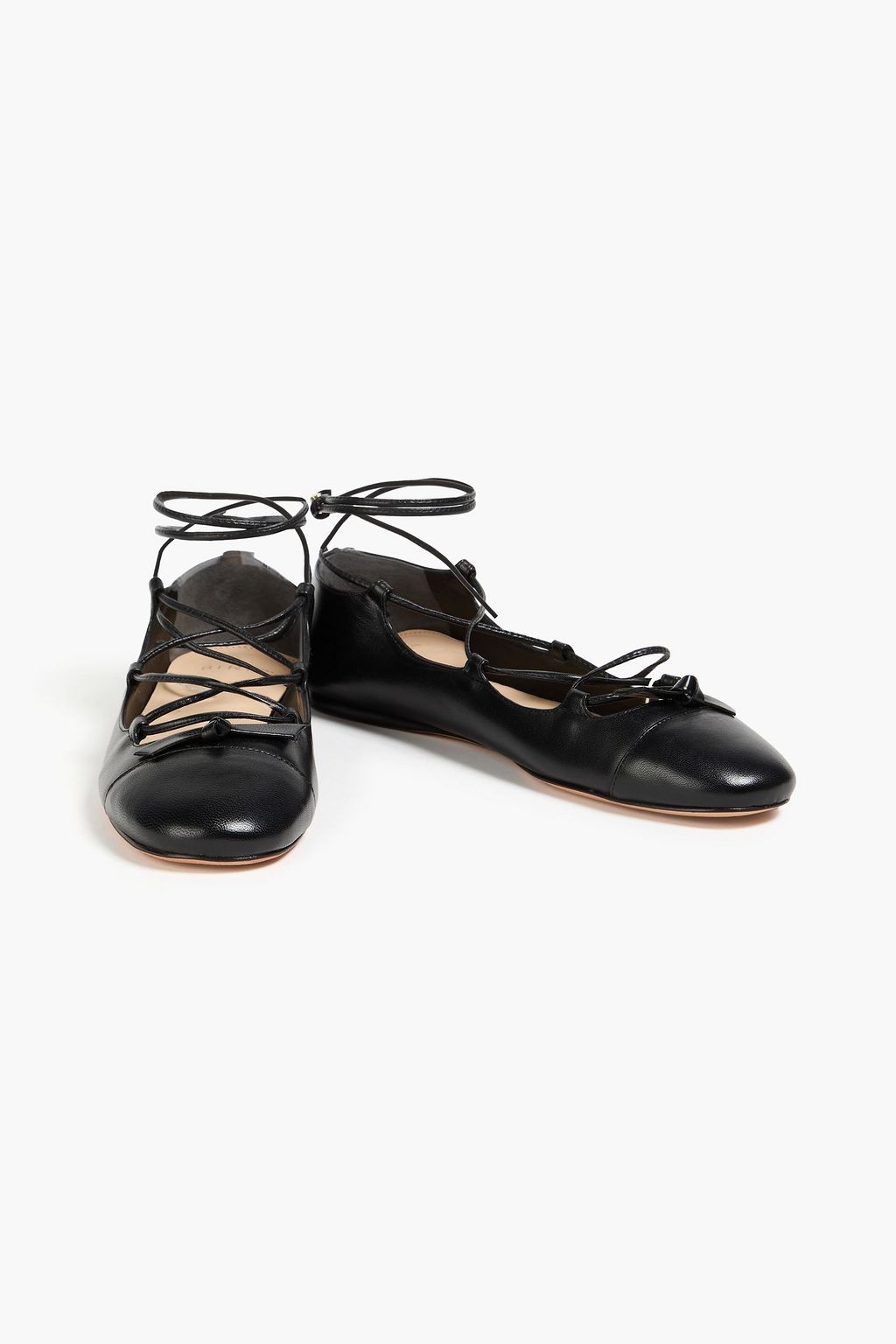 ALEXANDRE BIRMAN 레이스업 가죽 발레리나 플랫