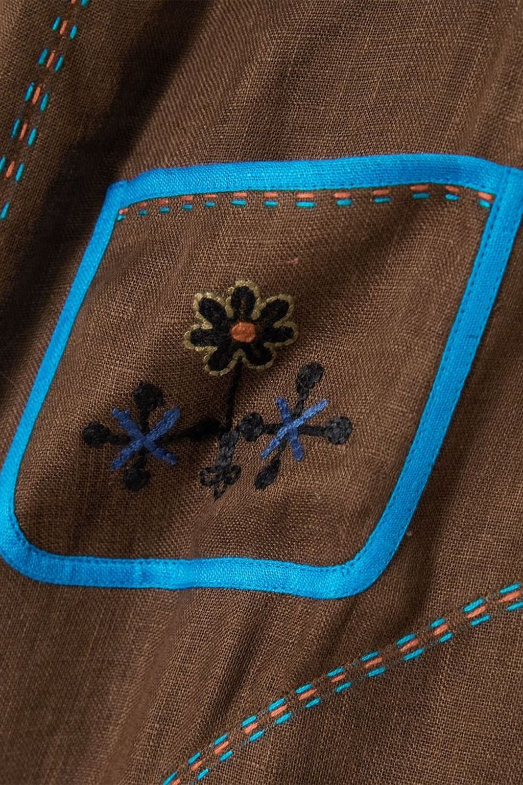 VITA KIN Misha Midikleid aus Leinen mit Stickereien