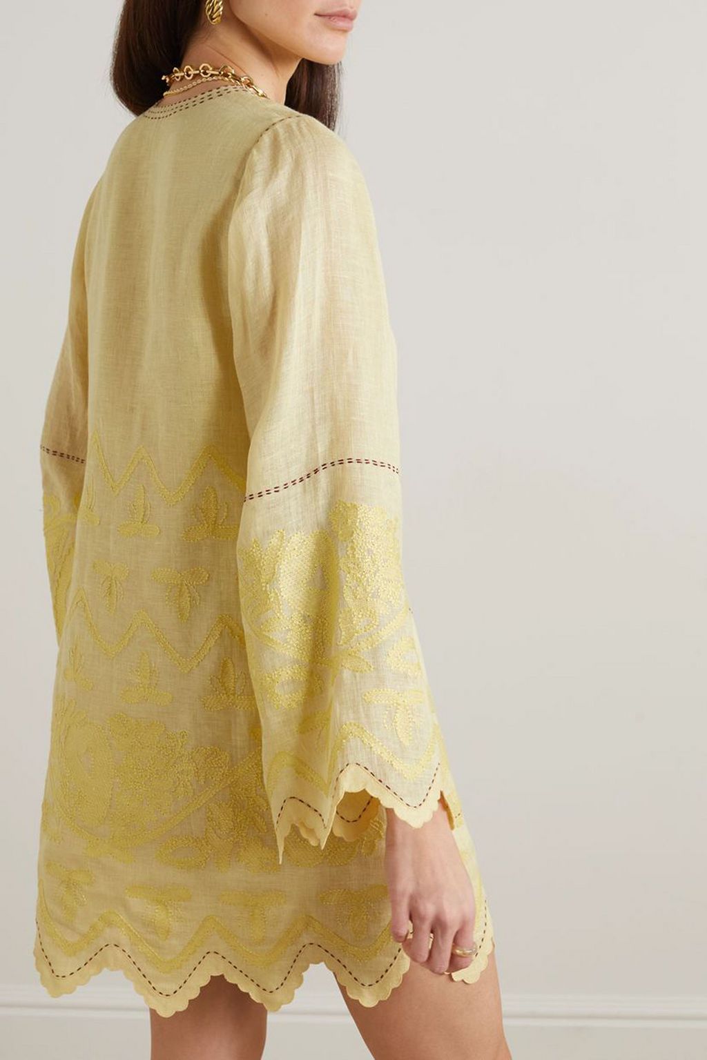 VITA KIN Pippa embroidered linen mini dress