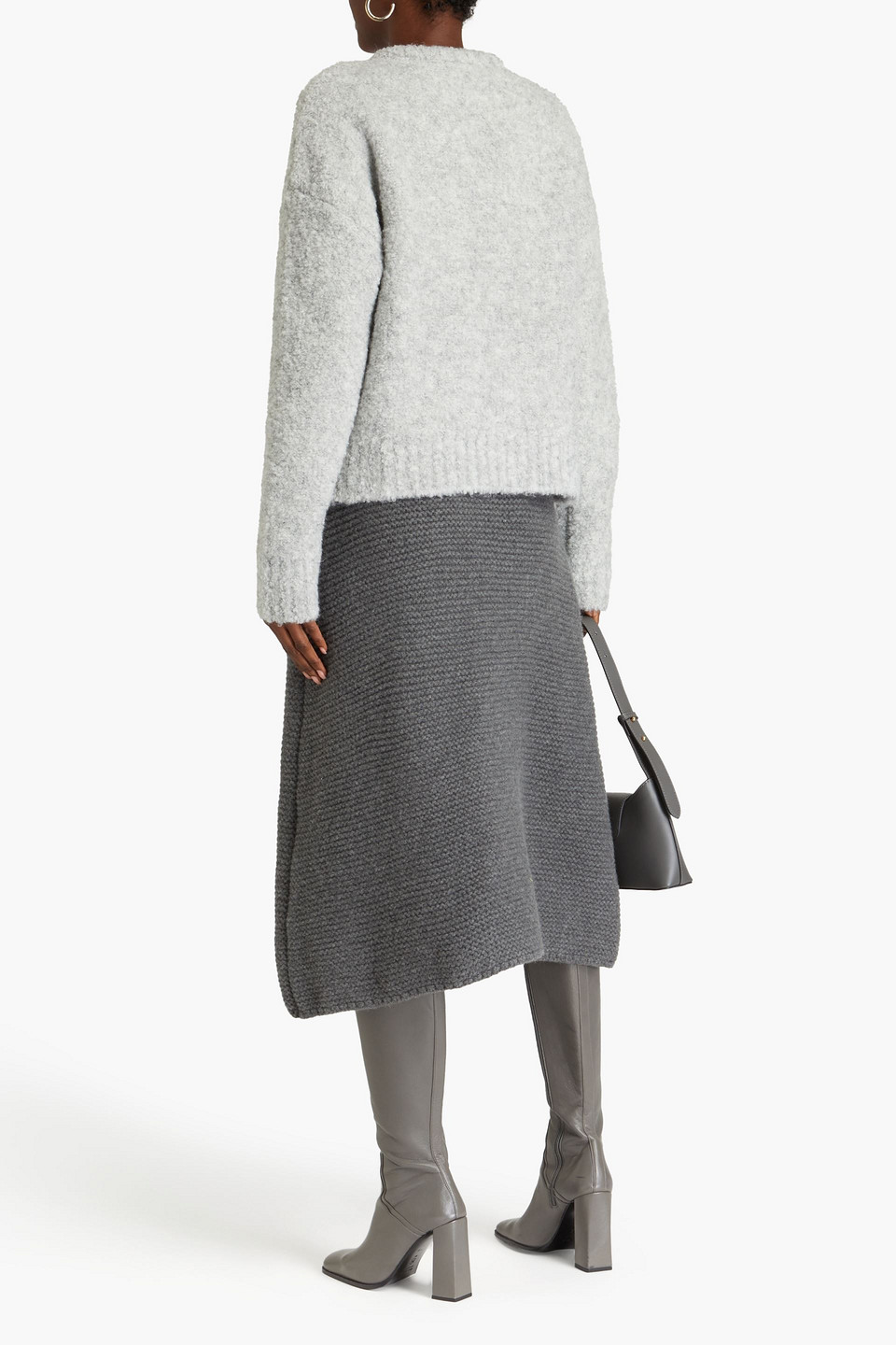 Le 17 Septembre Bouclé Sweater In Light Gray
