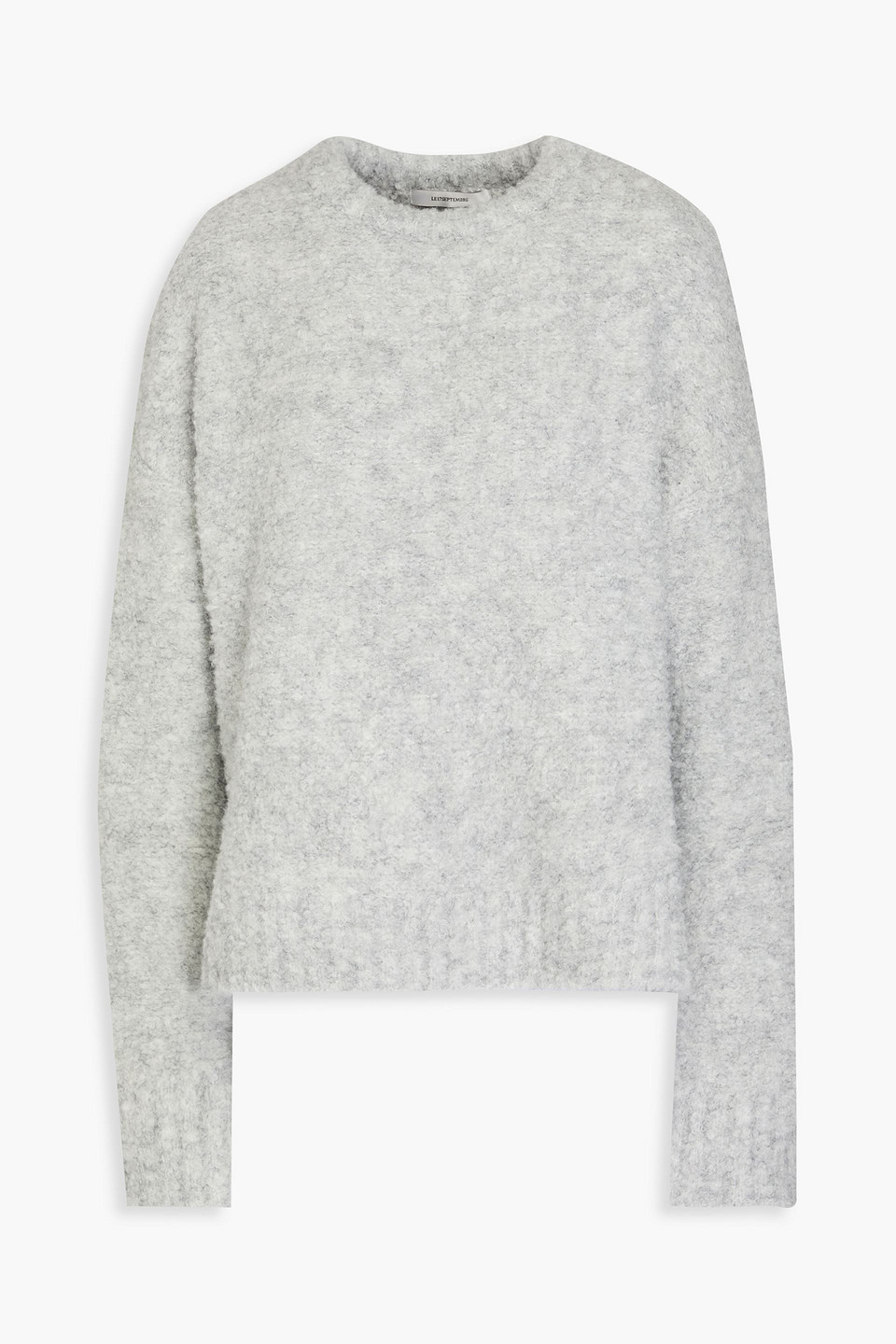 Le 17 Septembre Bouclé Sweater In Light Gray