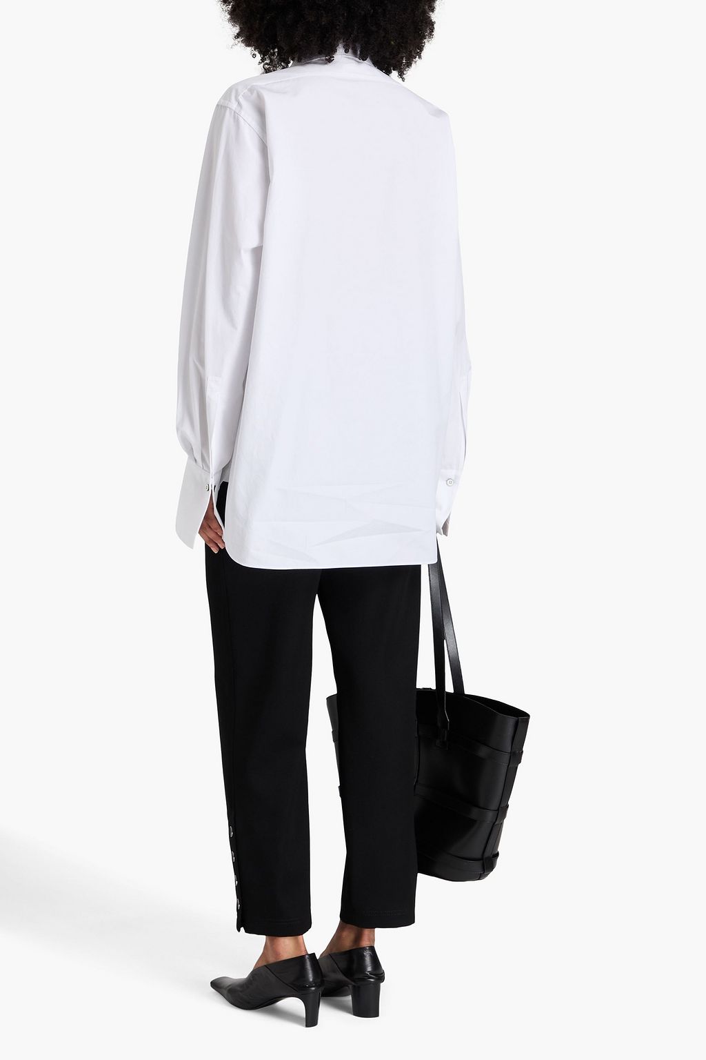 JIL SANDER قميص فضفاض من التويل مزين بثنيات رفيعة