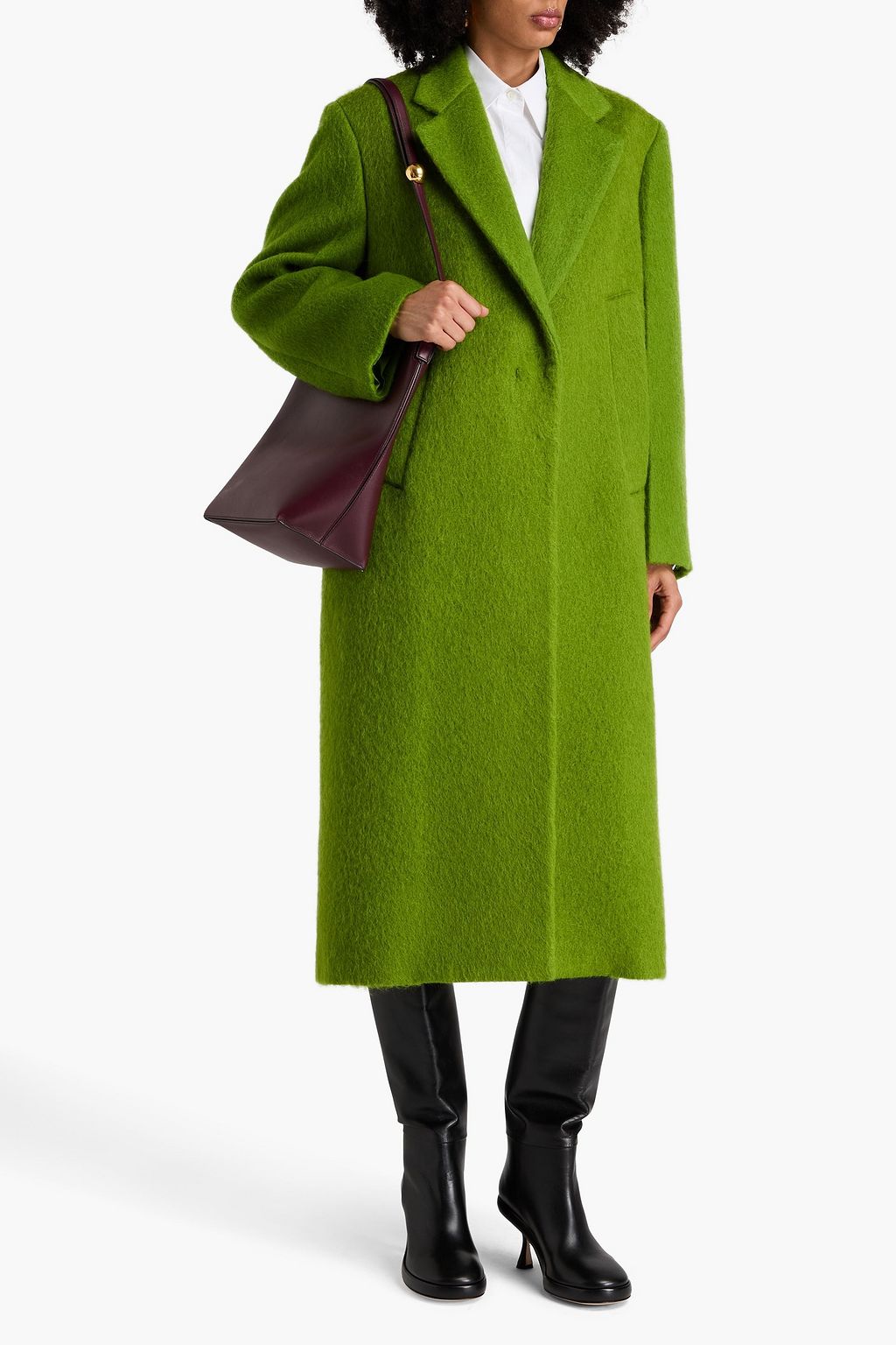 JIL SANDER Brushed wool-blend felt coat