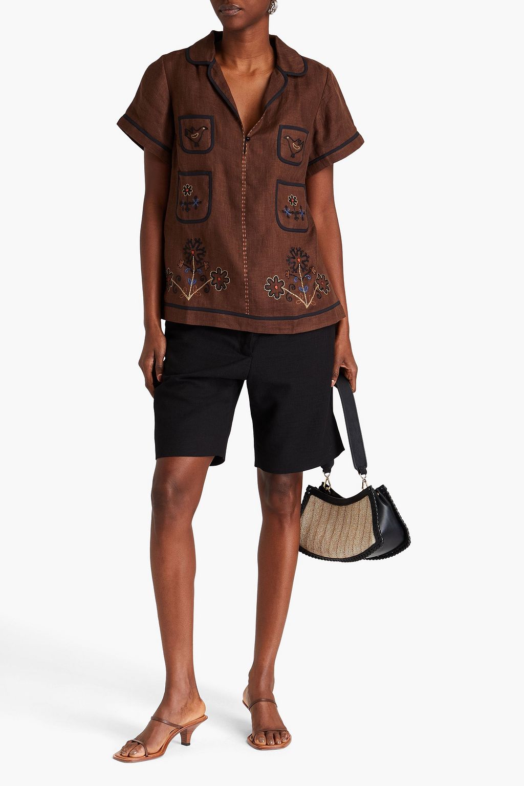 VITA KIN Embroidered linen blouse