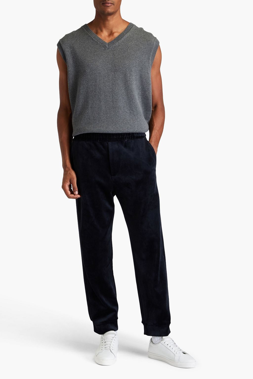 EMPORIO ARMANI 벨루어 스웻팬츠